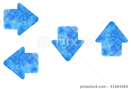 Watercolor arrow (blue) - Stock Illustration [91864889] - PIXTA