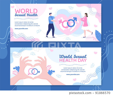 World Sexual Health Day Banner Template Flat Cartoon Background Vector Illustration World Sexual Health Day Banner Template Flat Cartoon Background Vector Illustration 91866570