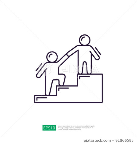 Teamwork Leader Help icon Illustration 91866593