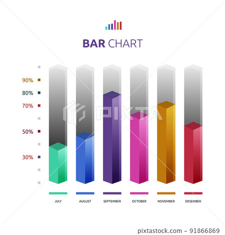Bar Graph Chart Business Statistic Data Infographic Template 91866869
