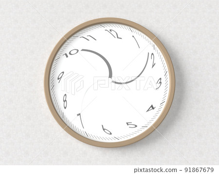 Clock with distorted space-time 3D illustration 91867679