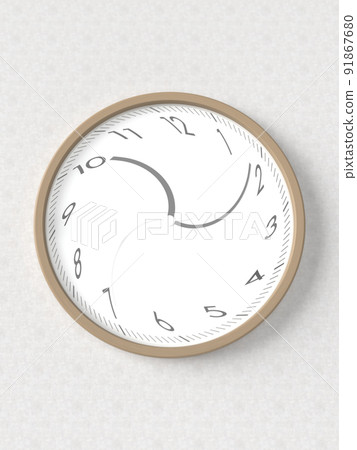 帶有扭曲時空 3D 插圖的時鐘 91867680