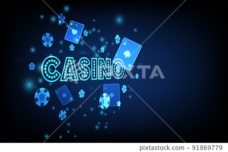 Casino background, Concept casino playing cards, futuristic digital innovation background vector illustration 91869779