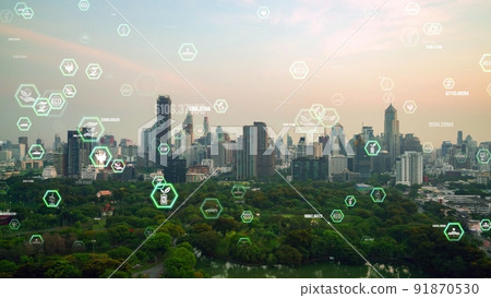 Green city technology shifting towards sustainable alteration concept 91870530