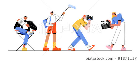 Film crew, movie production studio staff Film crew, movie production studio staff 91871117