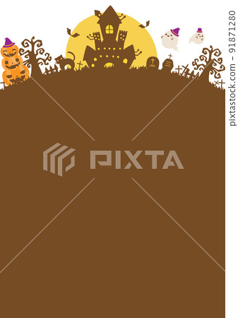 溫暖的手繪萬聖節背景插畫 91871280