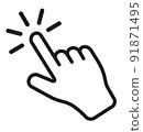 Touch screen finger tap gesture vector icon 91871495