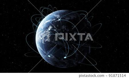 Global network and internet connection in orbital earth globe Global network and internet connection in orbital earth globe 91871514