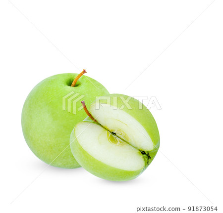 Fresh green apple isolated on white background Fresh green apple isolated on white background 91873054