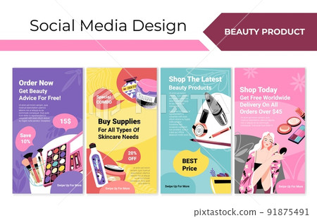 Social media story with beauty product sale offer 91875491