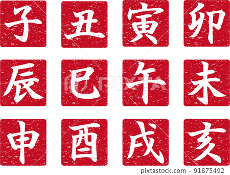 Zodiac stamp style set 1 91875492