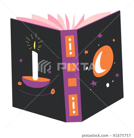 Magic book with spells, witchcraft and enchantment 91875757