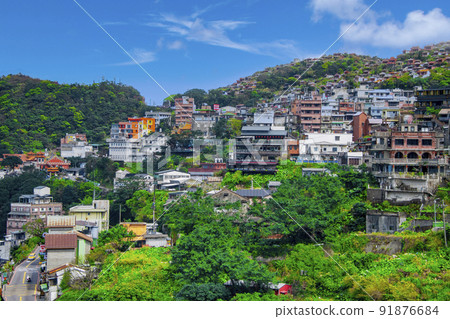台灣九份(Kyupuhin)一座山的街道 台灣九份(Kyupuhin)一座山的街道 91876684