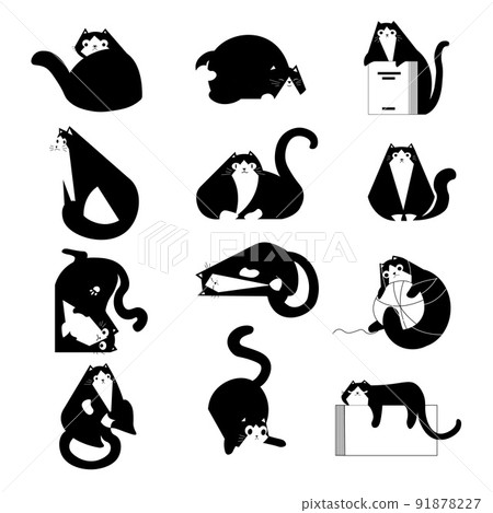 Funny cat character, playful domestic pet vector Funny cat character, playful domestic pet vector 91878227