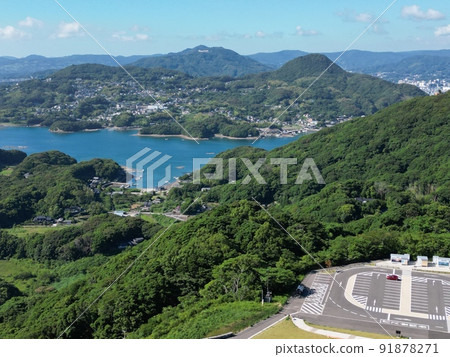 Aerial view from the sky of Kujukushima Tourist Park 91878271