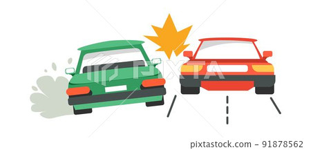 Car accident, crash and breaking down on road 91878562