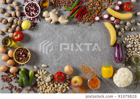 Ecologically clean products balanced in a diet Ecologically clean products balanced in a diet 91879828