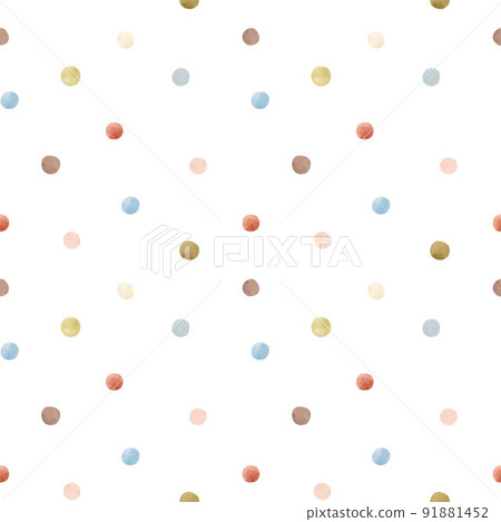 Beautiful vector seamless pattern with hand drawn watercolor dots. 91881452