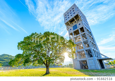 Former Shime Mining Shaft Tower in Asahi and Summer Shime Town, Fukuoka Prefecture 91882518