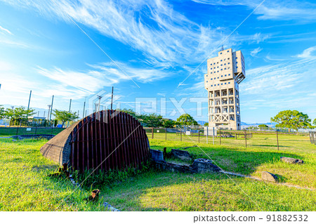 Former Shime Mining Shaft Tower in the early summer morning Shime Town, Fukuoka Prefecture 91882532