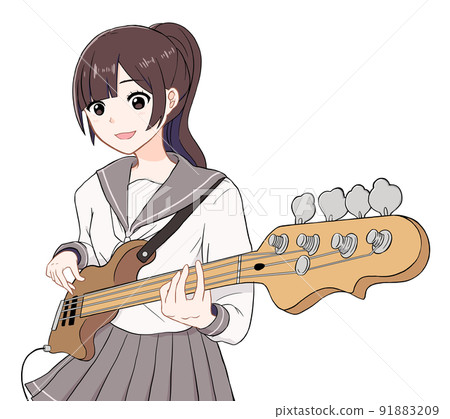 High school girl playing the base High school girl playing the base 91883209