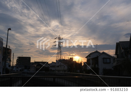Evening view near the Shakujii River 91883210