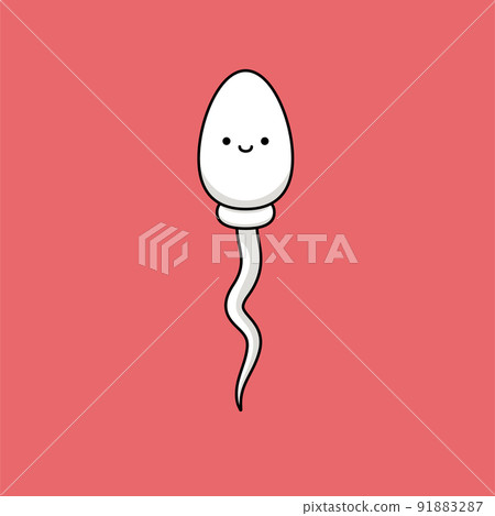 The Smiling White Sperm. Isolated Vector Illustration. 91883287