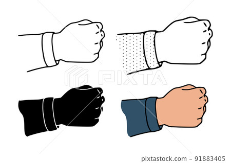 Vector illustration of a fist symbolize defense, resistance or strength on white background. Fight gesture concept. Vector illustration of a fist symbolize defense, resistance or strength on white background. Fight gesture concept. 91883405
