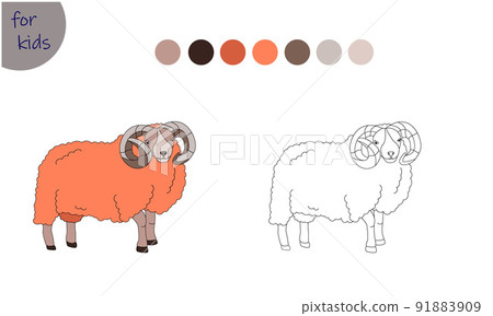 coloring book for kids farm animal ram, coloring book by colors coloring book for kids farm animal ram, coloring book by colors 91883909