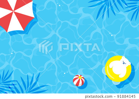 Background illustration of polar bear floating in the pool Background illustration of polar bear floating in the pool 91884145