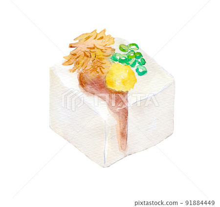 冷豆腐水彩插圖 冷豆腐水彩插圖 91884449