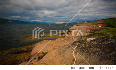 Panoramic view to Altafjorden, finnmark, Norway Panoramic view to Altafjorden, finnmark, Norway 91885442