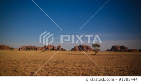 Abstract Rock formation at plateau Ennedi in Terkei valley in Chad Abstract Rock formation at plateau Ennedi in Terkei valley in Chad 91885444