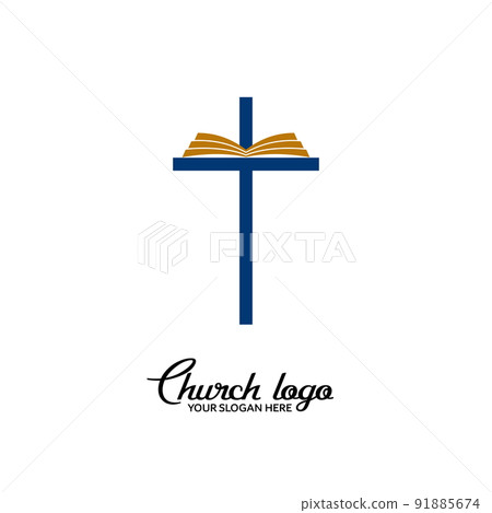 Church logo. Christian symbols. Cross of the Lord and Savior Jesus Christ. 91885674