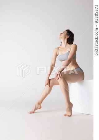 Portrait of young beautiful slim girl in - Stock Photo [91885873] - PIXTA