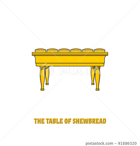Offer bread table in the tabernacle and temple of Solomon. A ritual object in the rites of the Jewish religion. 91886320