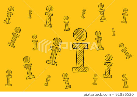 Info icons on yellow Info icons on yellow 91886520