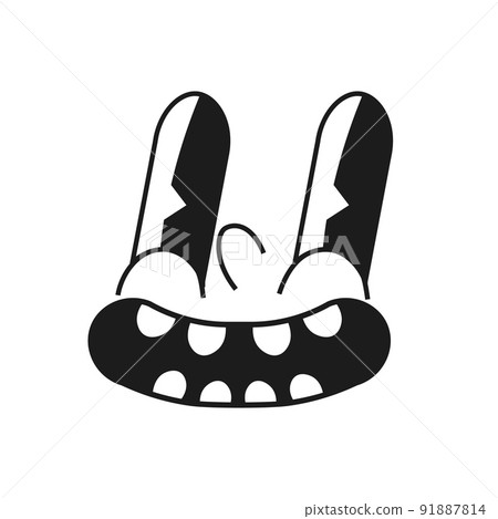 Cartoon mascot character. Vintage retro faces. Vector funny smile. 91887814