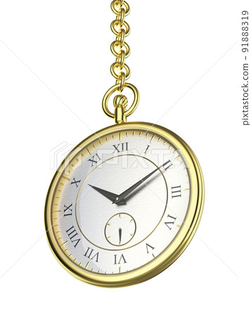 Shiny gold pocket watch with chain Shiny gold pocket watch with chain 91888319
