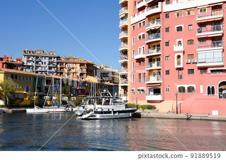 Yachts and motor boats in marina Port Saplaya 91889519
