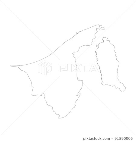 Brunei vector country map outline 91890006