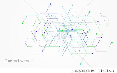 幾何抽象綠松石科學背景 91891225
