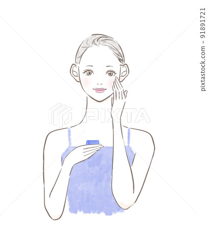 一個女人應用血清的插圖 一個女人應用血清的插圖 91891721