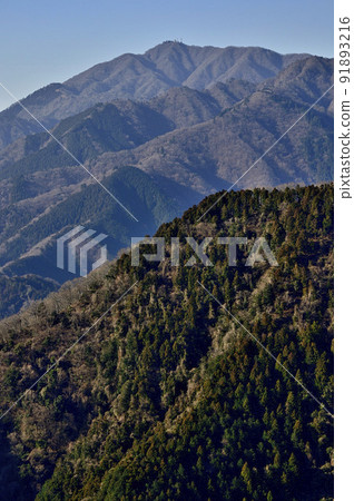 View of Oyama from Mt. Ogino Takatori in the Sagami Alps of Tanzawa View of Oyama from Mt. Ogino Takatori in the Sagami Alps of Tanzawa 91893216
