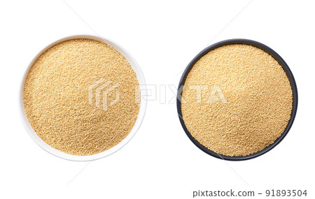organic dry amaranth in a ceramic plate isolated on white background top view. 91893504