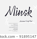 Minsk Script Font. Vector Set of Letters 91895147