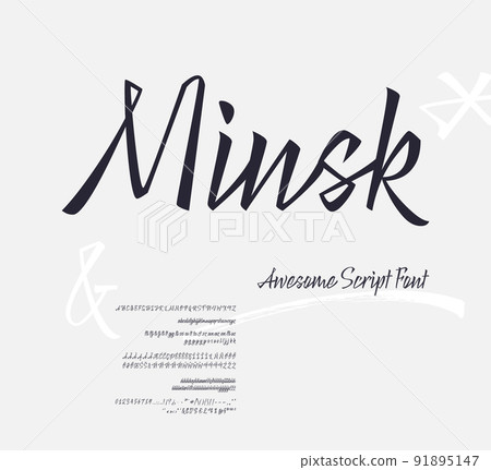 Minsk Script Font. Vector Set of Letters 91895147