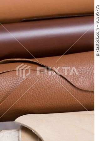 Leather rolls isolated. Can be used in art projects. 91895775
