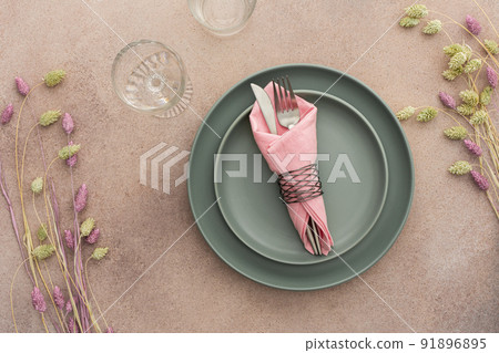 Table setting, top view 91896895