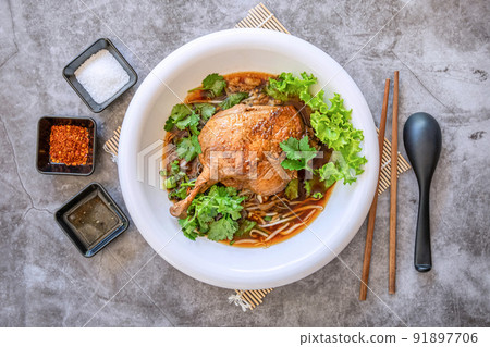 Duck Noodles Soup Asain Food. 91897706